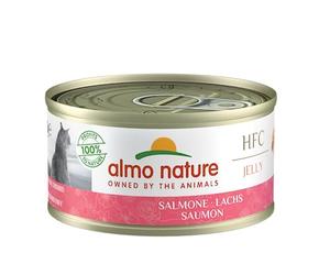 Almo Nature HFC Jelly - Comida Húmeda para Gatos Adultos - Salmón - Calidad para Consumo Humano, Gluten Free, Monoproteico - 70g (Pack de 24)