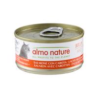 Almo Nature HFC Jelly - Comida Húmeda para Gatos Adultos - Salmón con Zanahorias - Calidad para Consumo Humano, Gluten Free, Monoproteico - 70g (Pack de 24)