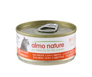 Almo Nature HFC Jelly - Comida Húmeda para Gatos Adultos - Salmón con Zanahorias - Calidad para Consumo Humano, Gluten Free, Monoproteico - 70g (Pack de 24)