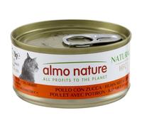 Almo Nature HFC Natural - Comida Húmeda para Gatos Adultos - Pollo con Calabaza - Calidad Humana, Sin Gluten - 70g, Pack de 24
