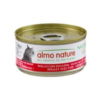 Almo Nature HFC Natural - Comida Húmeda para Gatos Adultos - Pollo y Hígado - Calidad Humana, Sin Gluten - 70g, Pack de 24