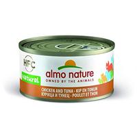 almo nature HFC Natural - Comida húmeda para Gatos con Pollo y atún (Paquete de 24 latas de 70 g) Transparente