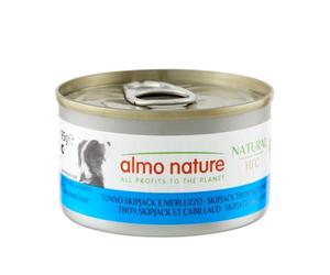 Almo Nature HFC Natural - Comida Húmeda para Perros - Atún Skipjack y Bacalao - Grado Humano, Sin Gluten - 95g, Pack de 24
