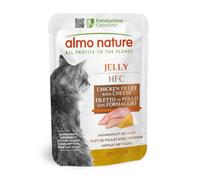Almo Nature - HFC Natural - Pollo y Queso - Comida Húmeda para Gatos, Sin Gluten, Monoproteico, 55g, Paquete de 24