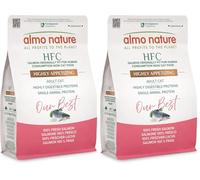 Almo Nature HFC Our Best - Pienso de Alta Palatabilidad para Gatos Adultos - Salmón Fresco, Monoproteico - Calidad Grado Humano, Sin Gluten, Ideal para Gatos Exigentes - 300g (Paquete de 2)