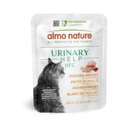 Almo Nature HFC Urinary Help - Comida Húmeda para Gatos - Soporte para Las Vías Urinarias - Pechuga de Pollo y Arándanos Rojos - Calidad Humana, Monoproteico, Sin Gluten - 24x50g