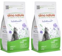 Almo Nature Intestinal Help - Croquetas para Gatos con Cordero Fresco - Apoya la Función Intestinal con Prebióticos y Minerales - Bolsa de 400 g (Paquete de 2)