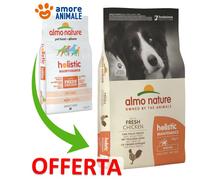 Almo Nature Comida para Perros Holístico Adulto Mediano – Pollo y Arroz – 12 kg