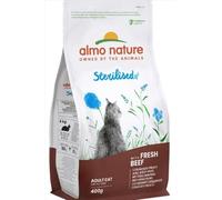 Almo Nature Pienso para Gatos Adultos Holistic Sterilized Buey Adult Cat (400 gr). Comida para Gatos Grandes Natural. Alimento Balanceado Seco, Alto en Proteínas.