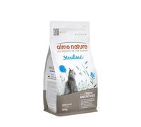 Almo Nature Sterilised - Croquetas para Gato Esterilizado con Anchoas Frescas - Bajo Contenido de Magnesio y con Fibras para el Control de Peso - Bolsa de 400 g