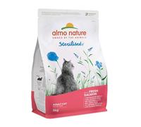 Almo Nature Sterilised - Croquetas para Gato Esterilizado con Salmón Fresco - Bajo Contenido de Magnesio y con Fibras para el Control de Peso - Bolsa de 2 kg