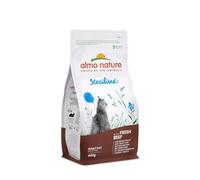 Almo Nature Sterilised - Croquetas para Gato Esterilizado con Ternera Fresca - Bajo Contenido de Magnesio y con Fibras para el Control de Peso - Bolsa de 400 g