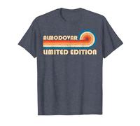 ALMODOVAR Retro 70s 80s Sunset Stripe Camiseta, Hombre, Azul Jaspeado, L