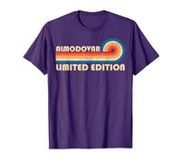 ALMODOVAR Retro 70s 80s Sunset Stripe Camiseta, Hombre, Morado, S