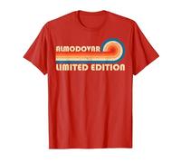 ALMODOVAR Retro 70s 80s Sunset Stripe Camiseta, Hombre, Rojo, L