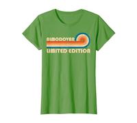 ALMODOVAR Retro 70s 80s Sunset Stripe Camiseta, Mujer, Hierba, L