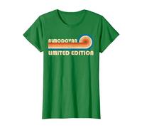 ALMODOVAR Retro 70s 80s Sunset Stripe Camiseta, Mujer, Verde Kelly, XXL