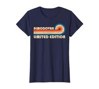 ALMODOVAR Surname Retro Vintage 80s 90s Birthday Reunion Camiseta, Mujer, Azul Marino, XXL
