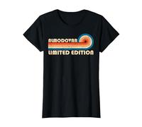 ALMODOVAR Surname Retro Vintage 80s 90s Birthday Reunion Camiseta, Mujer, Negro, L