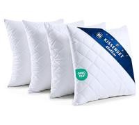 Almohada 45x45 cm SET Juego de 4 para Dormir - Relleno de Cojín Fibra Suave Transpirable Certificada OEKO-TEX - Cojines Sofá Cama y Decoración Almohadas Lavable a 60 Grados Blanco 45 x 45 cm