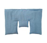 Almohada cervical con diseño de grano de trigo, color azul con cuadrados celestes, 40 x 25 cm