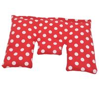 Almohada cervical con grano de trigo, lunares rojos y blancos grandes, 40 x 25 cm