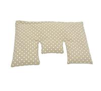 Almohada cervical con huesos de cereza, beige con lunares blancos 40 x 25 cm