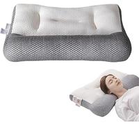 Almohada Cervical de descompresión Fibra Soja, ortopédica ergonómica contra la apnea del sueño y antiflacidez Profunda Duradera, Soporte óptimo cómodo(B,48x74cm)