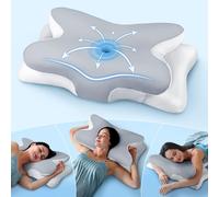 Almohada cervical eficaz para aliviar el dolor para dormir, almohada ergonómica para dormir de lado para apoyo del cuello, almohadas ortopédicas de espuma viscoelástica sin olor, almohada de cama para