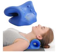 Almohada cervical ergonómica - Cojín ortopédico de tracción cervical, almohada cervical para aliviar el dolor de cuello (azul)