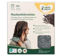 Almohada cervical orgánica, color gris y verde menta | Dispositivo médico: cojín térmico con relleno de semillas de colza (kbA), para microondas y horno, fabricado en Alemania