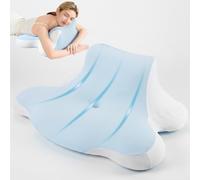 Almohada cervical ortopédica de espuma viscoelástica - Almohada cervical ergonómica en forma de mariposa contra dolores de cuello y ronquidos, dureza media, 60 x 35 x 11,5 cm - para dormir de lado