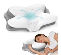 Almohada cervical para el cuello para aliviar el dolor, almohada ergonómica para dormir de lado, almohada ortopédica de contorno para apoyo del cuello, almohadas de espuma viscoelástica refrescantes