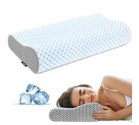 Almohada cervical para el cuello para aliviar el dolor, almohadas de espuma viscoelástica de contorno para dormir, almohada ergonómica sin olor, almohada ortopédica ajustable, almohada de enfriamiento
