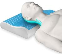 Almohada Cervical Viscoelástica de Gel con Espuma de Memoria. Previene dolor de Espalda y Cuello, Cojín Flex Visco Firme y Suave para Dormir con Funda Antiácaros y Antibacterial Transpirable y Lavable