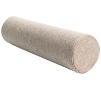 Almohada Cilíndrica, Forma Redonda Alargada Suave Cómoda Tela de Lino, para Cabeza Espalda Piernas y Yoga, Cojín Sofá Cervical Apto para Cama(Khaki,12 x 40 cm)