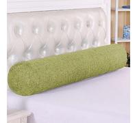 Almohada cilíndrica redonda, almohada para cabecera, soporte para el cuello, almohada lumbar suave y cómoda para sofá, cama, cierre de hueco (12 x 120 cm, verde)