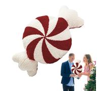 Almohada con forma de bastón de caramelo de Navidad, almohada de menta navideña, almohadas decorativas de Navidad con forma de bastón de caramelo
