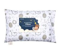 Almohada con Funda - Almohada De Algodón Orgánico Suave para Dormir - Lavable E Respirable - para Niño Pequeño Viajar (KeaSafari)