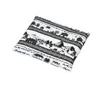 Almohada con huesos de cereza, estampado en blanco y negro, 18 x 19 cm