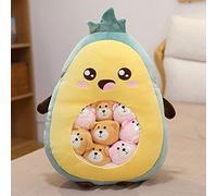 Almohada con Patrón de Refrigerio de Zanahoria, Plátano, Aguacate y Fresa Súper Suave, Juguete Vegano de Fruta Esponjoso y Cálido, Decoración Relajante del Hogar para Niños, Material de