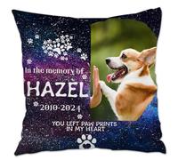 Almohada conmemorativa personalizada con foto de mascota de 16 x 16 pulgadas, regalos de condolencias por la pérdida de un perro, almohada conmemorativa personalizada para decoración del sofá,