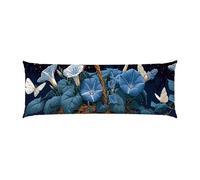 Almohada Corporal 30x90cm Larga cojin Mariposas de Petunia - Almohada Embarazada - Almohadas Corporal para Dormir de Lado Extra Larga, para Espalda y Caderas Terciopelo Funda Cojin m-695