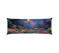 Almohada Corporal 40x145cm Larga cojin Bosque Nocturno - Almohada Embarazada - Almohadas Corporal para Dormir de Lado Extra Larga, Soporte Integral para Espalda y Caderas Terciopelo Funda Cojin m-936