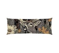Almohada Corporal 40x145cm Larga cojin Ciervo de Cola Blanca del Bosque - Almohada Embarazada - Almohadas Corporal para Dormir de Lado Extra Larga, para Espalda y Caderas Terciopelo Funda Cojin m-724