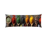 Almohada Corporal 40x145cm Larga cojin Especias culinarias - Almohada Embarazada - Almohadas Corporal para Dormir de Lado Extra Larga, para Espalda y Caderas Terciopelo Funda Cojin m-688