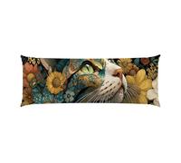 Almohada Corporal 50x140cm Larga cojin Flores de Gato - Almohada Embarazada - Almohadas Corporal para Dormir de Lado Extra Larga, Soporte Integral para Espalda y Caderas Terciopelo Funda Cojin m-575