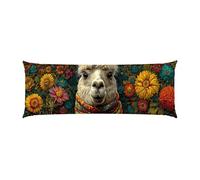 Almohada Corporal 60x180cm Larga cojin Flor de Alpaca - Almohada Embarazada - Almohadas Corporal para Dormir de Lado Extra Larga, Soporte Integral para Espalda y Caderas Terciopelo Funda Cojin m-927