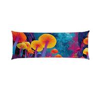 Almohada Corporal 60x180cm Larga cojin Setas psicodélicas - Almohada Embarazada - Almohadas Corporal para Dormir de Lado Extra Larga, para Espalda y Caderas Terciopelo Funda Cojin m-625