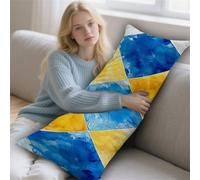 Almohada Corporal Amarillo Funda Cojin 50x180cm Almohada para el Embarazo y la Maternidad, Almohadas para Dormir de Lado Azul Almohadas Embarazada Funda de Cojines Grandes Cushion Covers Gifts LYD-292